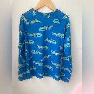Hanna Andersson Long Sleeved Crocodile Rashguard, Size 8